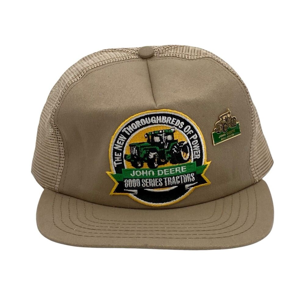 Vintage Snapback John Deere 8000 Series Tractor Mesh‎ Back Trucker USA Made